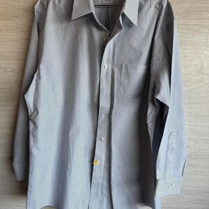 Brooks brothers Blue and white striped button-up Regent shirt sz 17 2/3